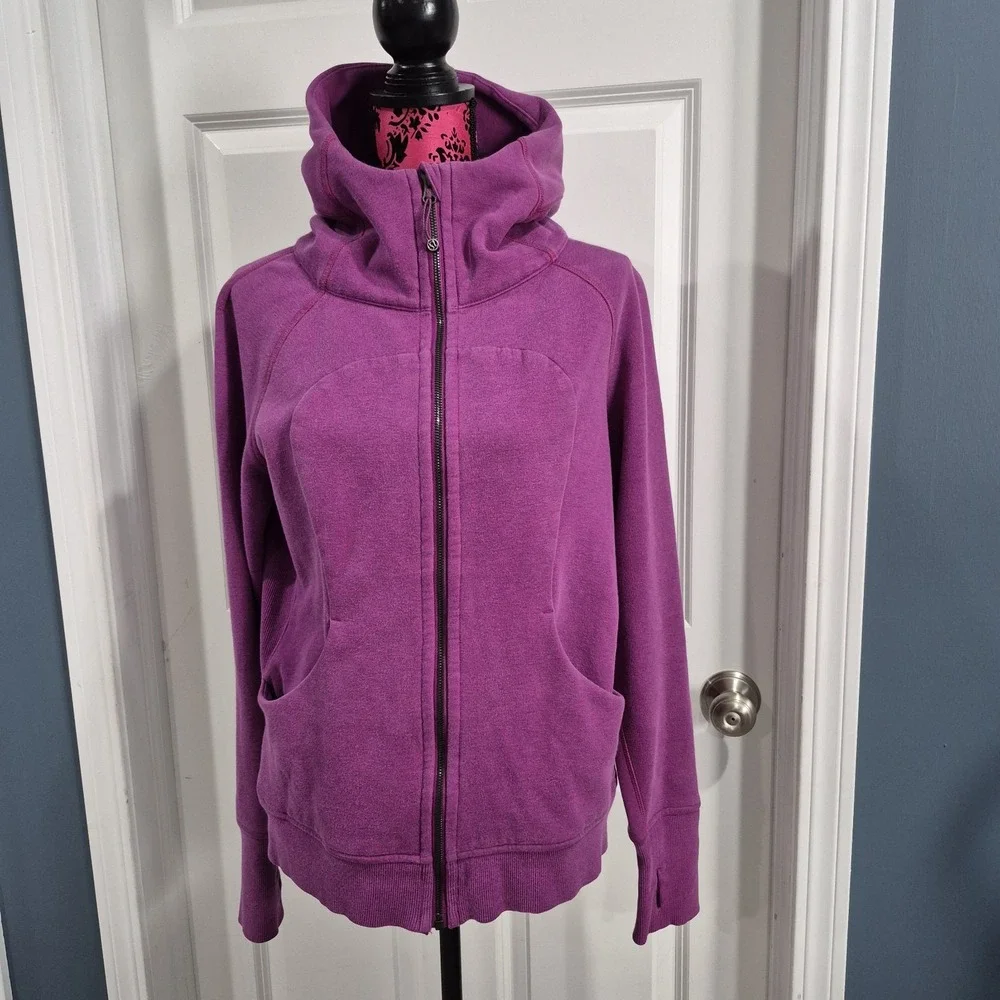 Lululemon Scuba Hoodie Womens 12 Regal Plum Full Zip Sweatshirt Jacket Classic
